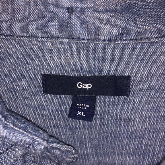 Women's GAP 100% Cotton Chambray Long Sleeve Button Down Shirt size XL - Picture 5 of 7
